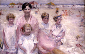 Beach scene painting by Fred Wagner