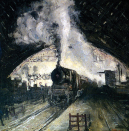 Fred Wagner painting Broad Street station